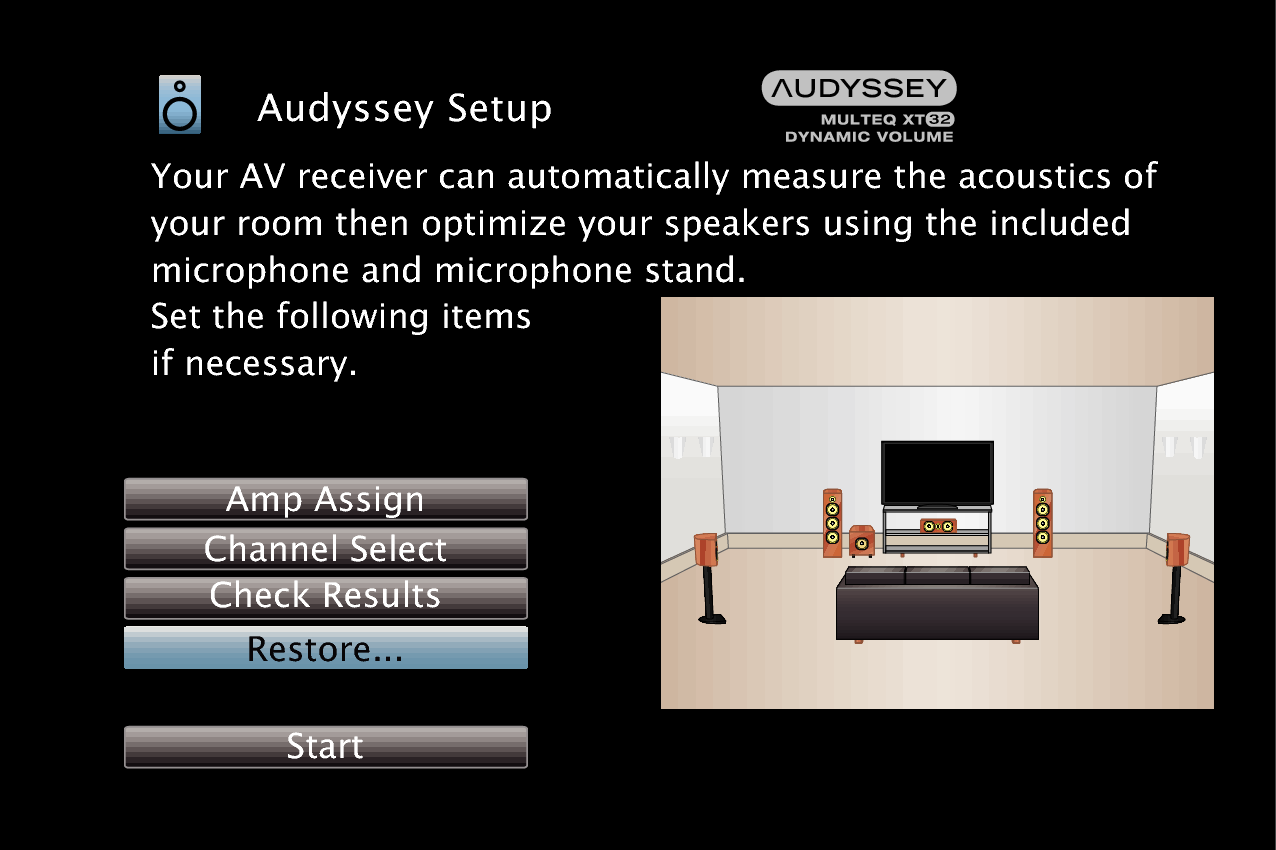 GUI AudysseySetup MultEQ XT32